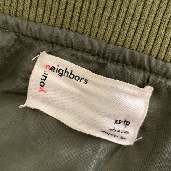 Last Chance! Olive Green Bomber Jacket - Picture 7 of 8